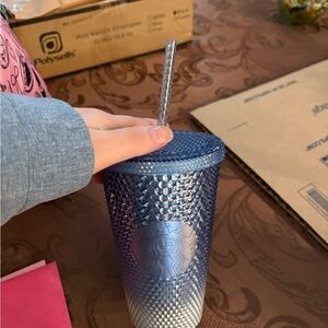 Starbucks Silver and Blue Tumbler